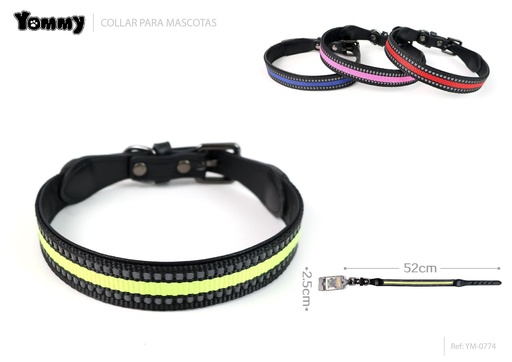 [YM0774] Collar reflectante para mascotas 2.5x52 cm - Seguridad para mascotas