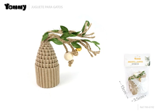 [YM6192] Cuerda para gato de papel en forma de granada, tamaño 13*3.5 cm - Juguetes para gatos