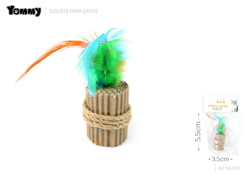 [YM6197] Juguete de papel para gato en forma de cilindro, tamaño 5.5*3.5 cm - Juguetes para gatos