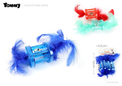 [YM6184] Pluma de juguete para gatos en forma de flor + doble cabeza 4.2x12 cm - Diversión para gatos