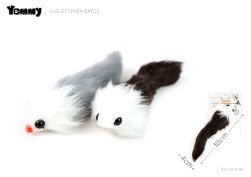 [YM6186] Ratón BB que hace sonido 18x4 cm - Juguete interactivo para gatos