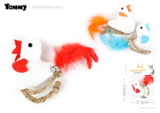 [YM6189] Pájaro de tela para gatos 7.5x5.5 cm - Juguete para gatos