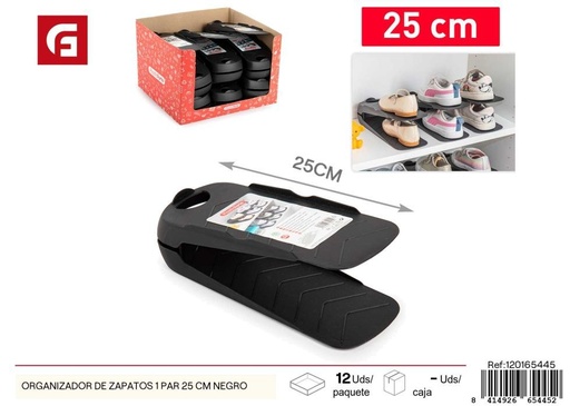 [120165445] Organizador de zapatos para un par de 25 cm en color negro - Accesorios de casa