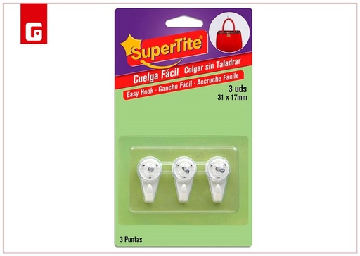 [204598114] Cuelga fácil con clavos 3 puntas 31x17 mm - Accesorios de ferretería para colgar