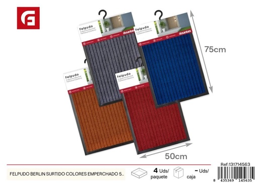 [131714563] Felpudo tipo alfombra surtido de colores 50x75 cm - Alfombrillas decorativas para hogar