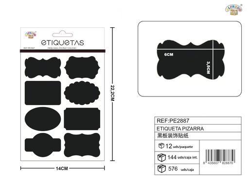 [PE2887] Etiqueta pizarra 14x22 cm - Etiquetas organizativas para proyectos