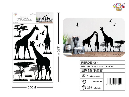 [DE1084] Decoración para el hogar "Jirafas" 25x42.5 cm - Adhesivos temáticos para habitaciones