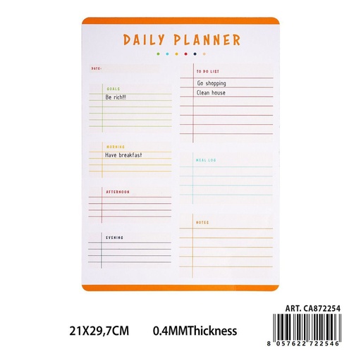 [0239174] Planificador diario magnético 21X29.7CM - Material de papelería