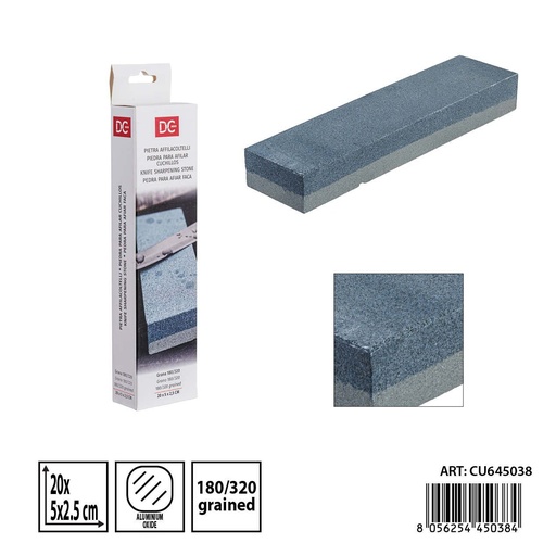[0238475] Piedra para afilar cuchillos 20x5x2.5cm 180/320 - Utensilios de cocina y herramientas
