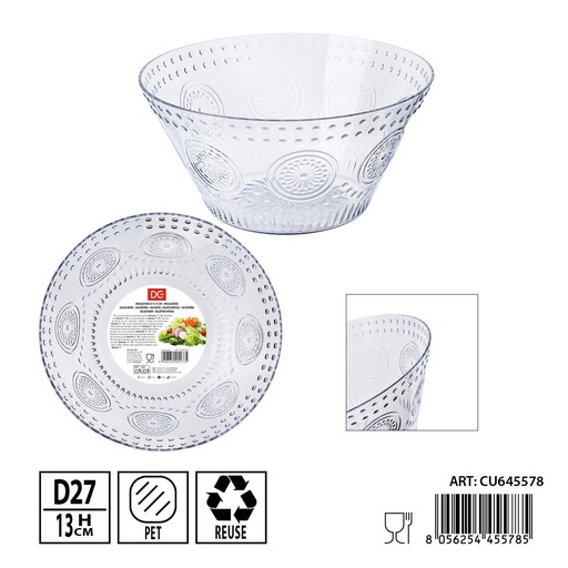 [0240252] Ensaladera de plástico 27x13 cm - Utensilios de cocina