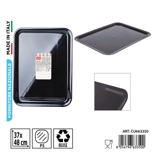 [0242296] Bandeja de plástico Paperino negra 37x48 cm - Accesorios para pasteles