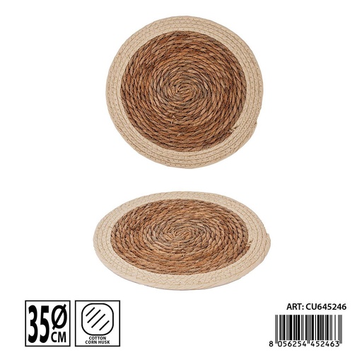 [0239313] Salvamanteles redondo de junco 35 cm - Accesorios de mesa