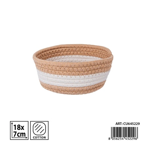 [0239302] Cesta de almacenamiento tejida 18x7 cm - Accesorios de cocina y almacenamiento