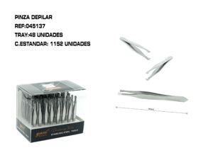 [045137] Pinza depilar plana 48/u - Accesorios de belleza