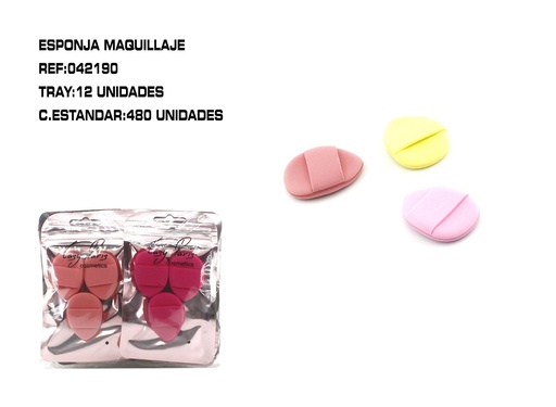 [042190] Mini esponjas de maquillaje doble uso 12/u - Accesorios de belleza