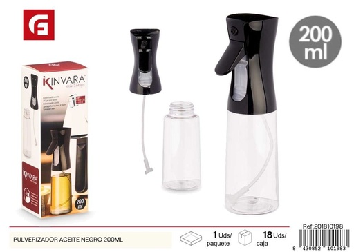 [201810198] Pulverizador aceite negro 200 ml - Utensilios de cocina
