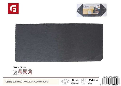 [200984189] Fuente rectangular Eder de pizarra 30x13 cm - Bandejas de pizarra decorativas