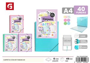[154401296] Carpeta con 40 fundas A4 - Archivadores y material de oficina