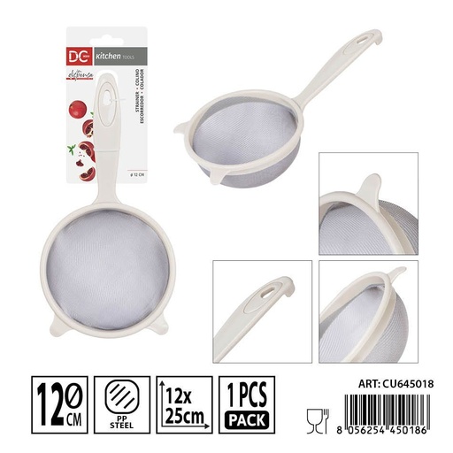 [0237692] Colador de malla de acero 12x25cm - Utensilios de cocina y filtrado