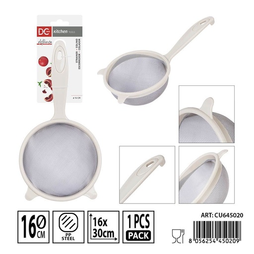 [0237694] Colador de malla de acero 16x30 cm - Utensilios de cocina y herramientas