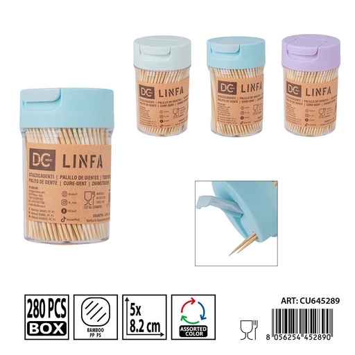 [0239068] Palillos de dientes de bambú 280 piezas 5x8.2cm - Utensilios de cocina y accesorios