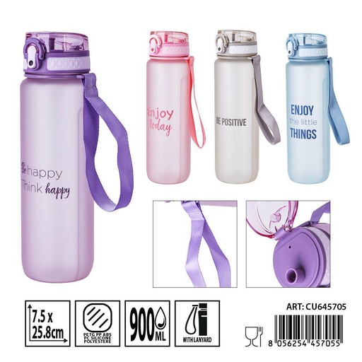 [0241138] Botella de plástico mate 900 ml 7.5x22 cm - Accesorios de cocina