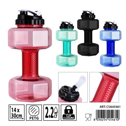 [0239755] Botella de agua plástica de 2.2L 14x30 cm - Accesorios de cocina y botellas para bebidas