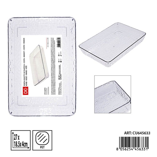 [0240527] Cesta multiuso de plástico 27x18.5x4 cm - Accesorios de cocina y almacenamiento
