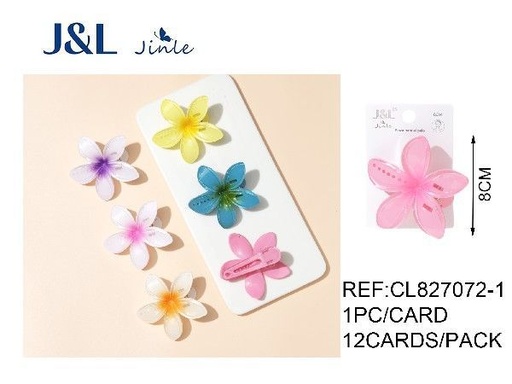 [8445801316684] Pestañita de pelo en forma de flor 8 cm 12 unidades - Accesorios para el cabello
