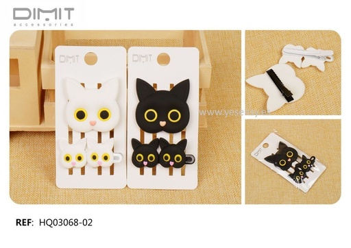 [8435693883692] Pestañita de pelo en forma de gato 12 unidades - Accesorios para el cabello