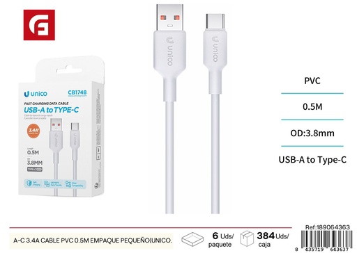 [189064363] Cable A-C 3.4A 0.5 m pequeño - Cargadores para dispositivos