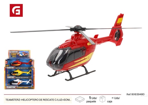 [161639480] Helicóptero de rescate Teamsterz con luz y sonido 3 unidades - Juguetes de vehículos
