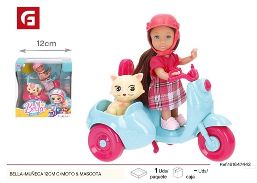 [161647442] Muyeca Bella de 12cm con moto y mascota - Juguetes de moda