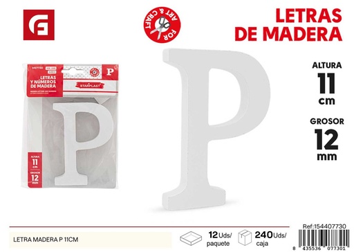 [154407730] Letra de madera P 11 cm - Decoración y manualidades