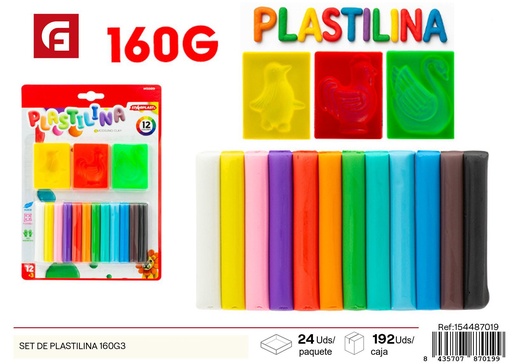 [154487019] Set de plastilina 160g en 6 colores - Materiales para manualidades