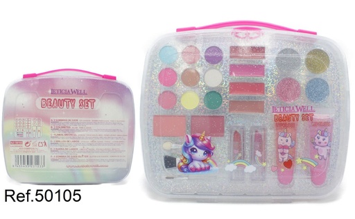 [8435433231233] Maleta de maquillaje Unicornio 26 piezas LW 50105 - Neceseres y maquillaje