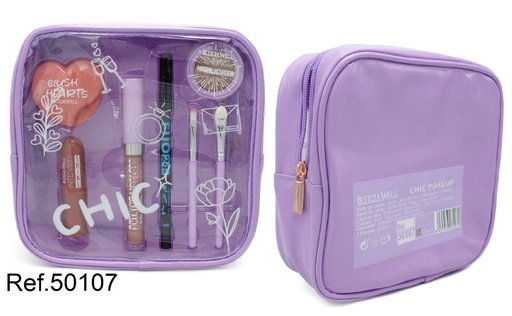 [8435433231271] Neceser de cosméticos Chic Lila 7 piezas LW 50107 - Neceseres y maquillaje