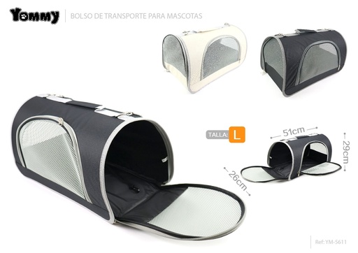 [YM5611] Bolsa de transporte con ventana de malla para mascotas tamaño L: 51*26*29 cm