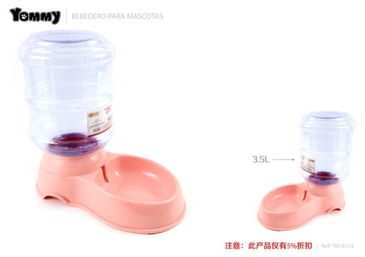 [YM0153] Dispensador de agua para mascotas 3.5L color rosa - Accesorios para mascotas