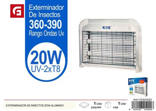 [170321920] Exterminador de insectos de aluminio 20W - Electrodomésticos