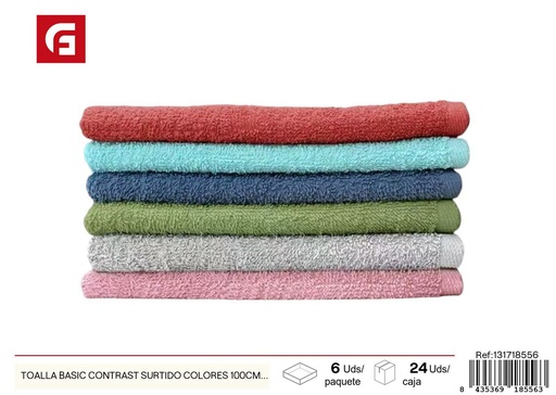 [131718556] Toalla básica de contraste surtido colores 100x140 cm - Textiles para el hogar