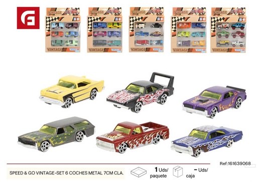 [161639068] Set de 6 coches de carreras metálicos de 7 cm - Juguetes y coches de juguete