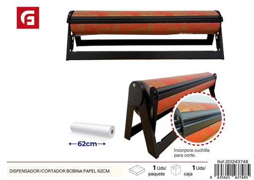 [201243748] Dispensador/cortador de bobina de papel 62 cm - Artículos para regalos y envoltura