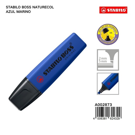 [A002873] Marcador fosforescente STABILO azul profundo 2/5 mm - Papelería y artículos de oficina