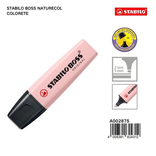 [A002875] Marcador estabilo 2/5MM color colorete STABILO BOSS NATURECOL - Marcadores de colores