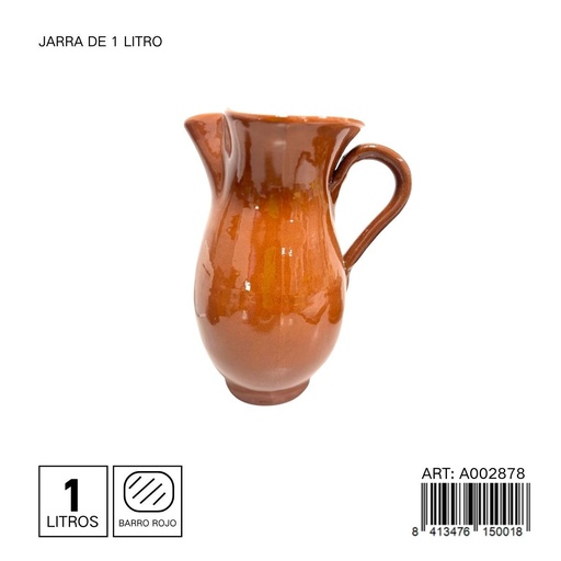 [A002878] Jarra de barro de 1 litro - Utensilios de cocina y vajillas de barro