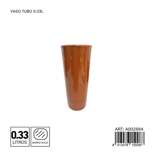 [A002884] Vaso tubo de barro 0.33L - Utensilios de cocina y vajillas de barro