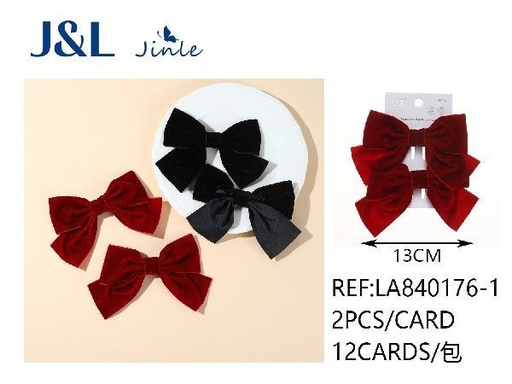 [8445801399755] Pack de 2 pinzas lazo de 13 cm - Pack de 12 unidades para peinados