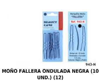 [8422608065922] HORQUILLA para moñitos falleros ondulados negros - Pack de 10 unidades
