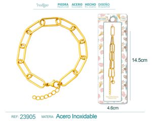 [23905] Cadena de acero dorado para collar para charm